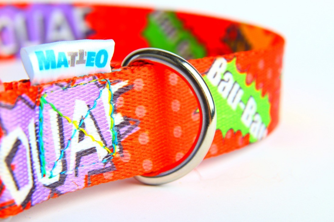 Collar With A Plastic Buckle - Red Graffiti