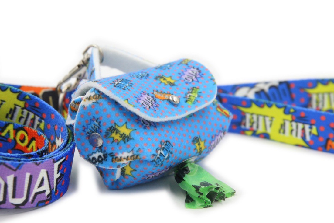 Dog Waste Bag Dispenser - Blue Graffiti