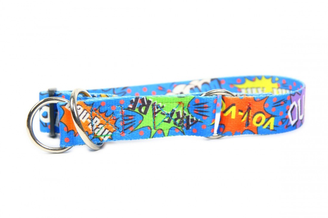 Half Chocke Collar - Blue Graffiti
